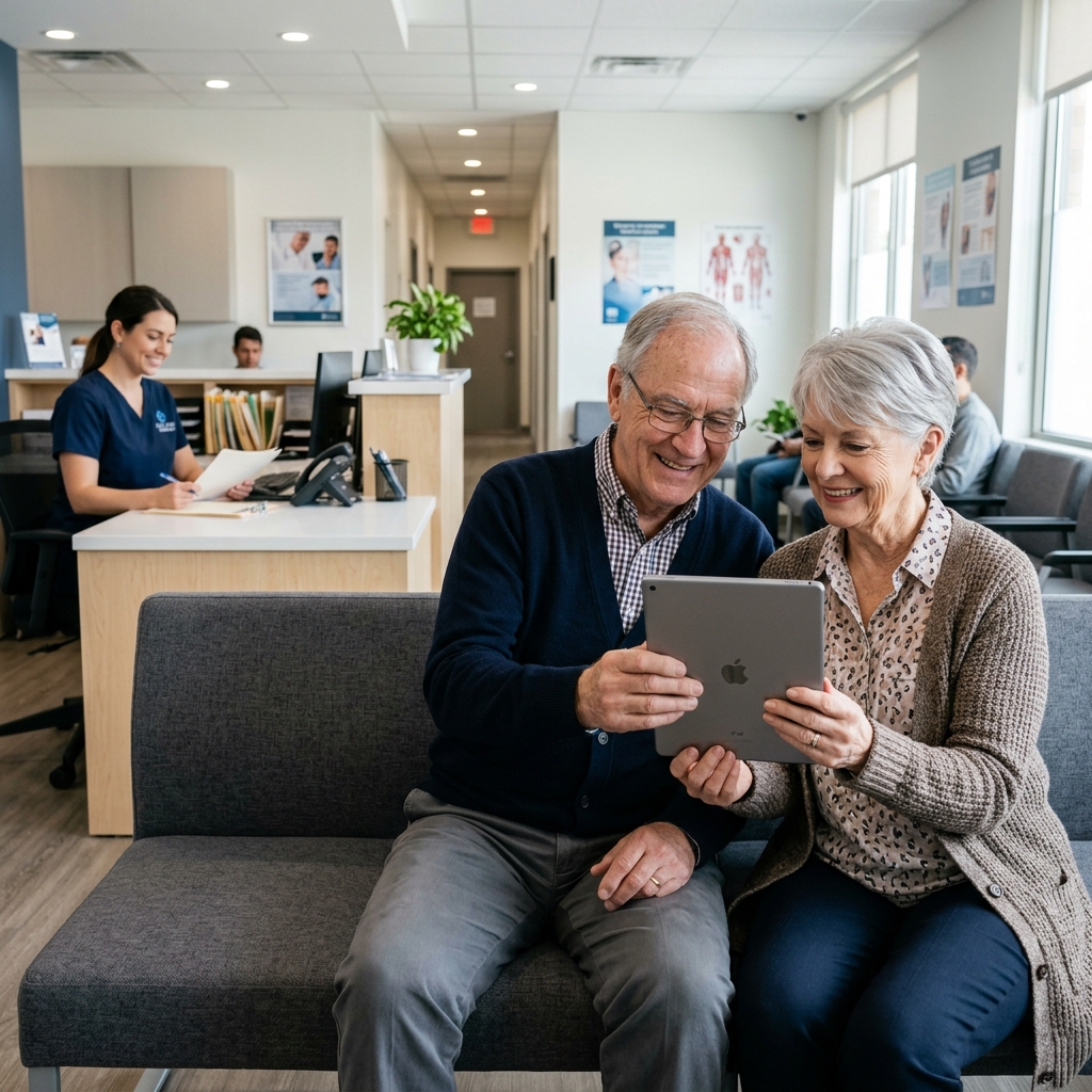 Couple reviewing personalized health insights together on a tablet